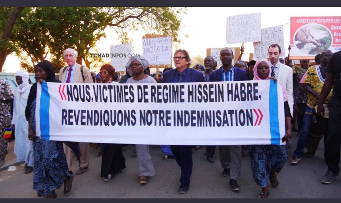 Habre's victims, their lawyers and supporters demonstrate for reparations
