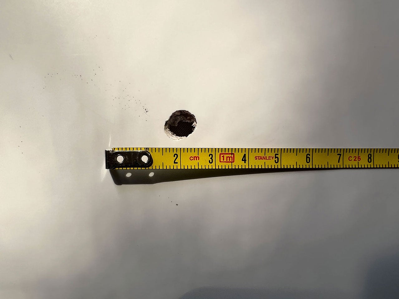 Bullet impact on a Tajik ambulance from Ungi Hospital which came under attack on September 16 in Ovchi Kal’acha. The attack killed two health workers.