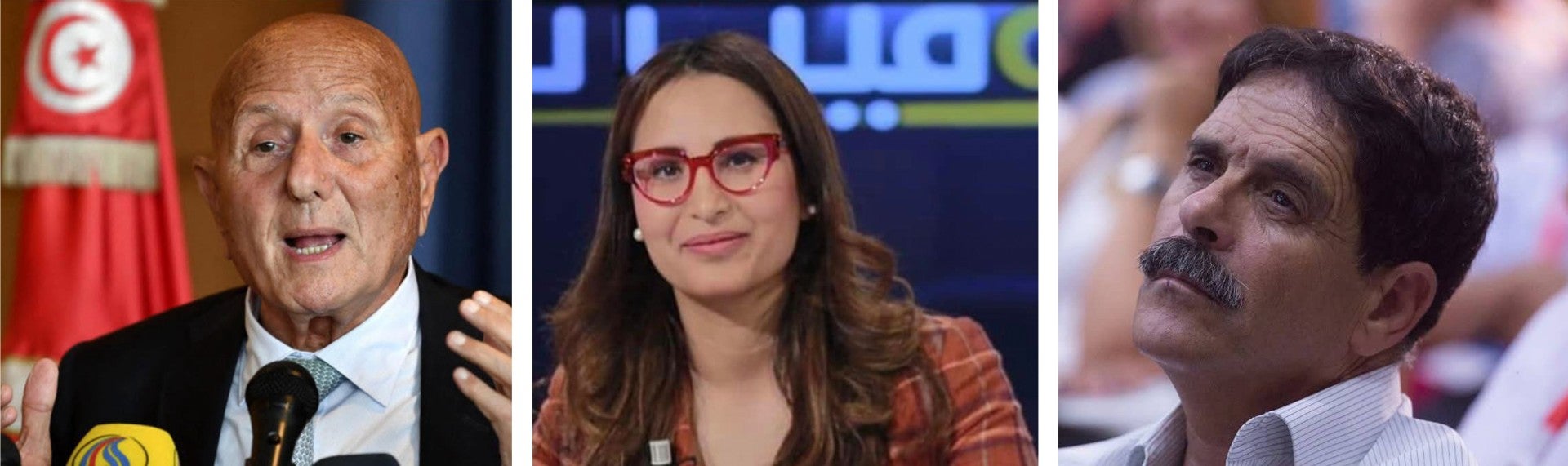 Left to right: Ahmed Nejib Chebbi © Private; Chaima Issa © Private; Ayachi Hammami © Private.