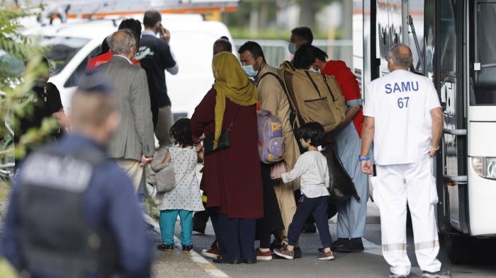 Evacuated citizens from Afghanistan arrive in Strasbourg, eastern France, August 26, 2021