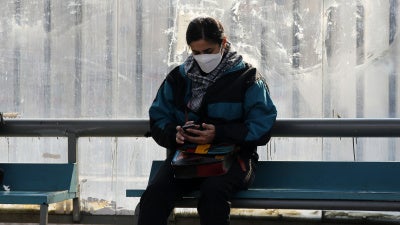 A person using their phone in Tehran, Iran on January 27, 2026.