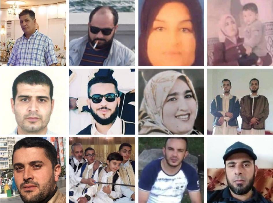 سكان من بلدة ترهونة الليبية الذين اختُطفوا أو أُبلغ عن فقدانهم بين 2014 و2020.