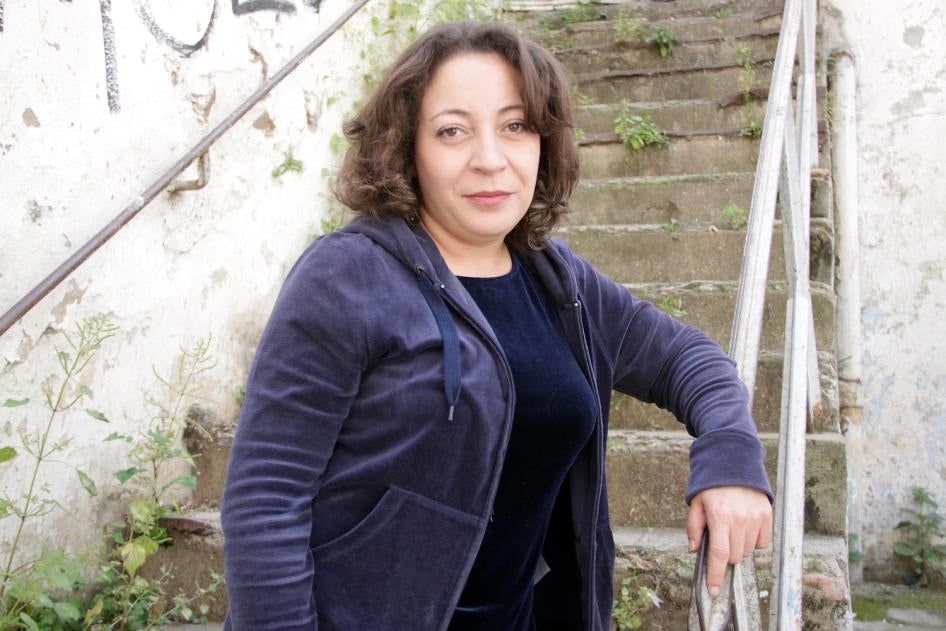 Algerian activist Amira Bouraoui in Algiers, April 14, 2014. 