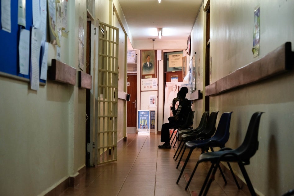 A client waits to be seen by a doctor during an HIV clinic day at TASO Mulago service center in Kampala, Uganda, February 17, 2025. 
