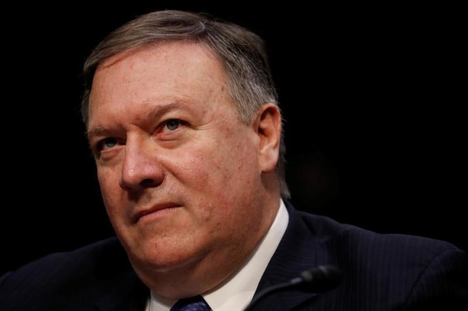Then-Central Intelligence Agency (CIA) Director Mike Pompeo testifies before the Senate Intelligence Committee on Capitol Hill in Washington, U.S., February 13, 2018. © 2018 Reuters