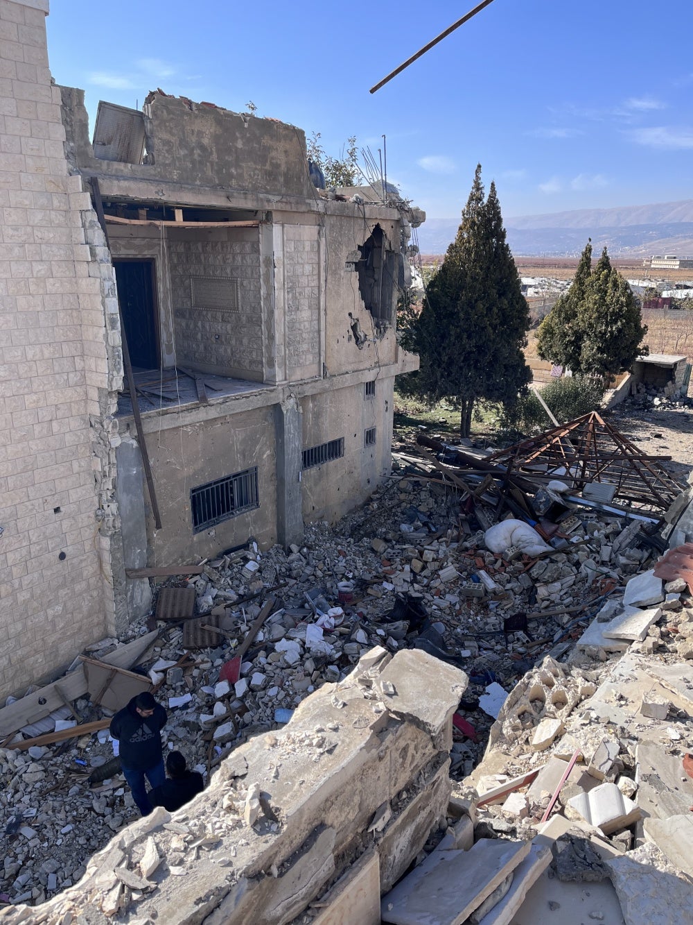 Destruction from an Israeli airstrike on September 25, 2024, in Younine, Lebanon. 