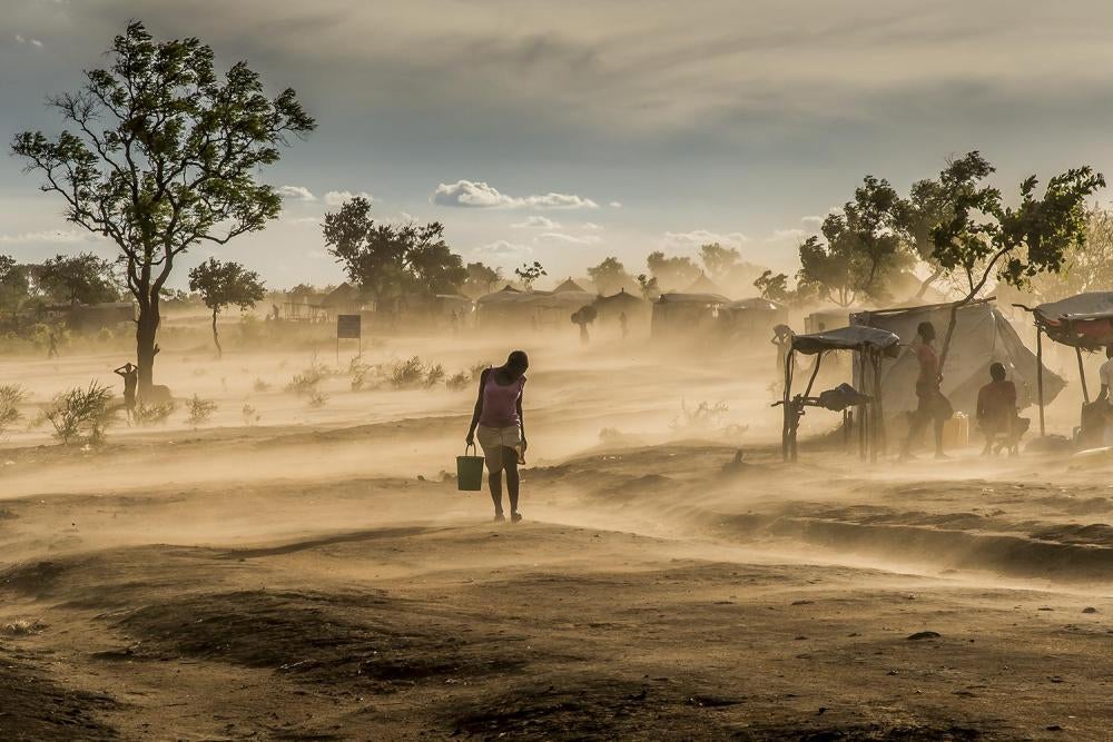 A young woman in zone 2 of the sprawling Bidibidi settlement in the West Nile region of Uganda, May 3, 2017. 