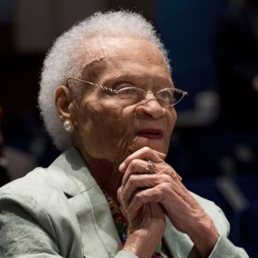Viola Fletcher, the oldest living survivor of the Tulsa race massacre, testifies at a hearing before the United States House of Representatives in Washington, DC, on May 19, 2021.