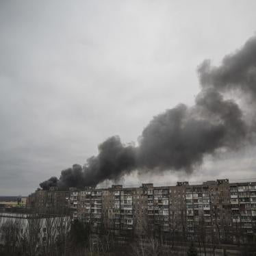 Smoke rises after shelling by Russian forces in Mariupol, Ukraine, March 4, 2022.