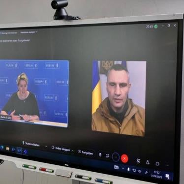 Video conference call on a monitor