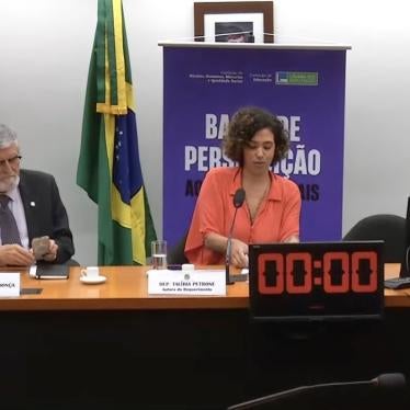 A public hearing on the “harassment of teachers in Brazil” held by the Education and Human Rights committees of the Chamber of Deputies on October 30, 2023. 