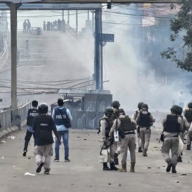Police fire tear gas shells to disperse students protesting against ethnic violence in Imphal, in India's northeastern state of Manipur, September 10, 2024.