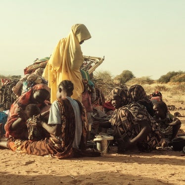 Displaced people who fled the Zamzam camp, gather near the town of Tawila in North Darfur, Sudan, February 14, 2025.