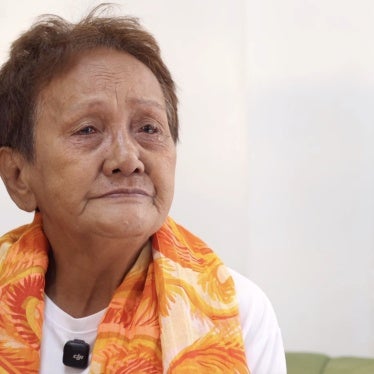 Clarita Alia, who lost four of her sons to the so-called Davao Death Squad, in Cagayan de Oro, Philippines.  