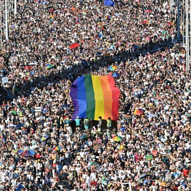 People take part in the Budapest Pride parade on June 28, 2025, as the capital's municipality organised a march by the LGBTQ community, despite a law that allows police to ban LGBTQ marches