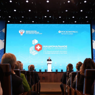 Russian President Vladimir Putin delivers remarks at the 2024 National Healthcare Congress at the Kremlin, in Moscow, October 29, 2024.