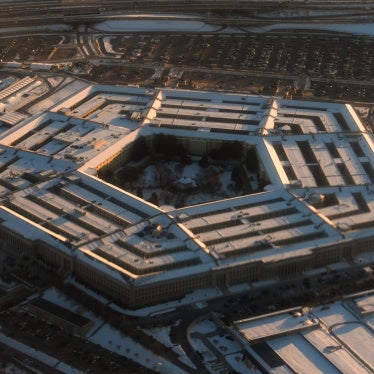 Aerial view of the Pentagon building.
