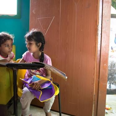 Two students at a free non-government school for poor children in the Lyari neighborhood of Karachi, Pakistan. 